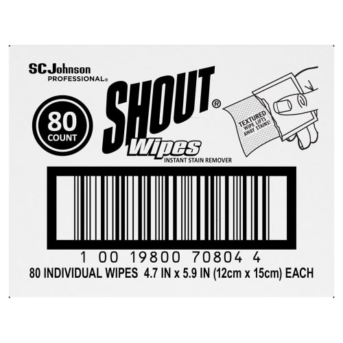Shout® Wipe & Go Instant Stain Remover Towelettes, Individually Wrapped